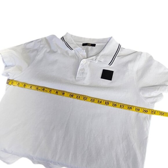 Roberto Cavalli Class Mens Short Sleeve Henley Polo Shirt, White - Picture 2 of 8